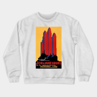 Vintage Travel Poster South Africa Johannisburg Crewneck Sweatshirt